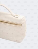 Loro Piana White Ostrich Leather Extra Pocket L19 Pouch