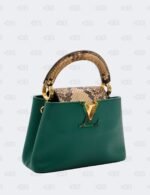 Louis Vuitton Emeraude Green Mini Capucines with Python Handle Bag