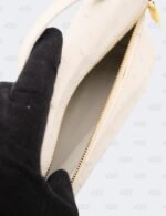 Loro Piana White Ostrich Leather Extra Pocket L19 Pouch