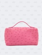 Loro Piana Pink Ostrich Leather Extra Pocket L19 Pouch