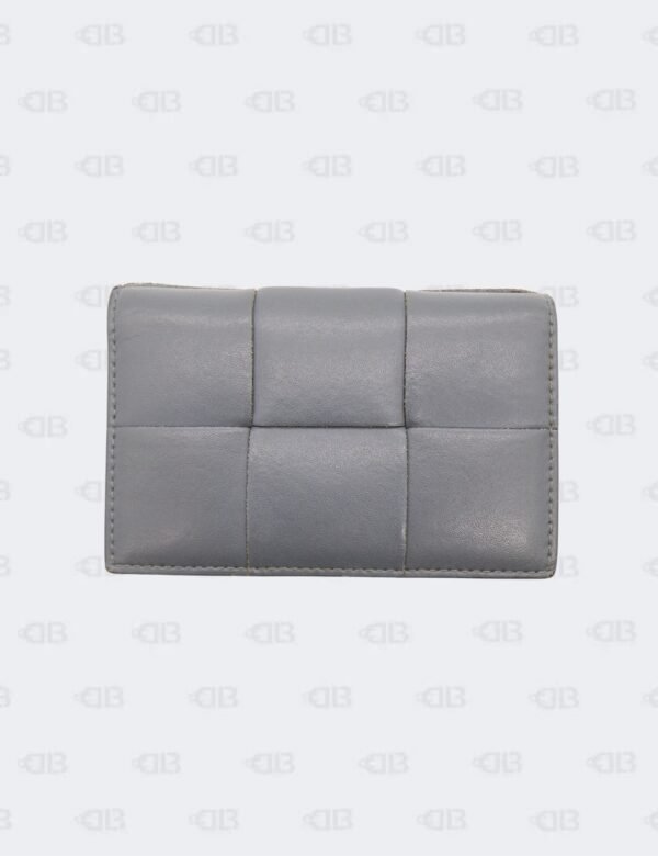 Bottega Veneta Grey Intrecciato Nappa Card Case