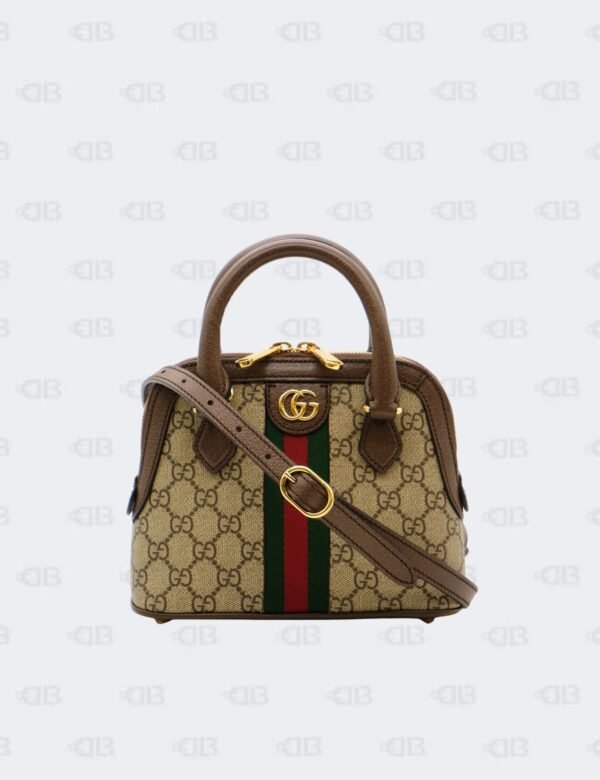 Gucci Beige/Brown Mini Ophidia GG Supreme Canvas Top Handle Bag