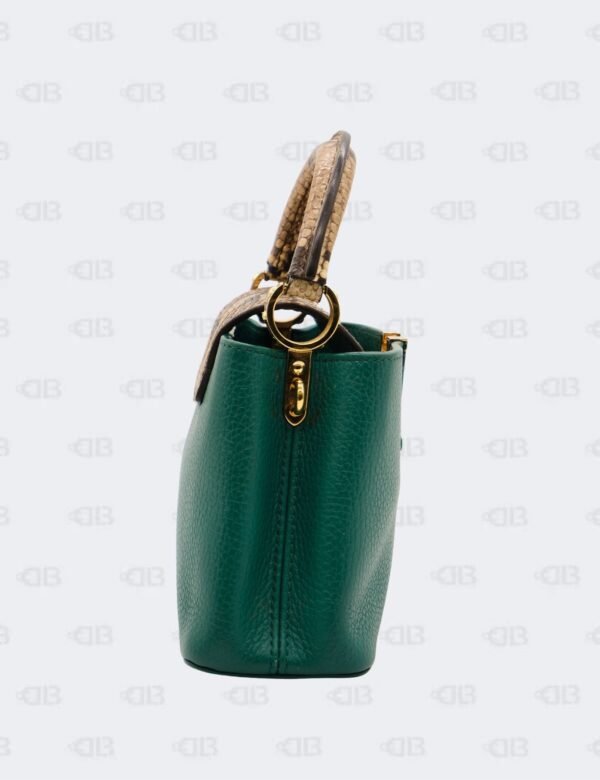 Louis Vuitton Emeraude Green Mini Capucines with Python Handle Bag