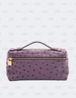 Loro Piana Deep Purple Ostrich Leather Extra Pocket L19 Pouch