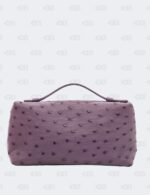 Loro Piana Deep Purple Ostrich Leather Extra Pocket L19 Pouch