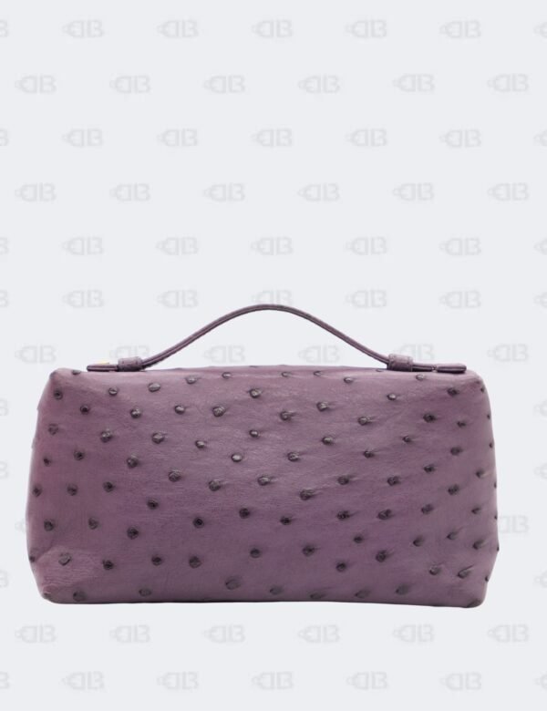 Loro Piana Deep Purple Ostrich Leather Extra Pocket L19 Pouch