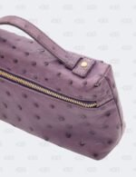 Loro Piana Deep Purple Ostrich Leather Extra Pocket L19 Pouch
