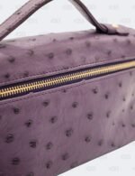 Loro Piana Deep Purple Ostrich Leather Extra Pocket L19 Pouch