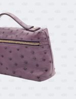 Loro Piana Deep Purple Ostrich Leather Extra Pocket L19 Pouch