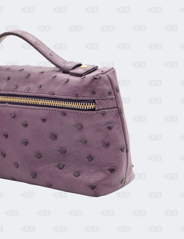 Loro Piana Deep Purple Ostrich Leather Extra Pocket L19 Pouch