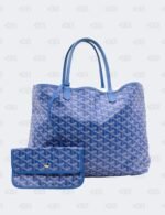 Goyard Blue Goyardine Coated Canvas with Leather Trim Saint Louis PM Tote Bag