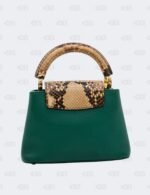 Louis Vuitton Emeraude Green Mini Capucines with Python Handle Bag