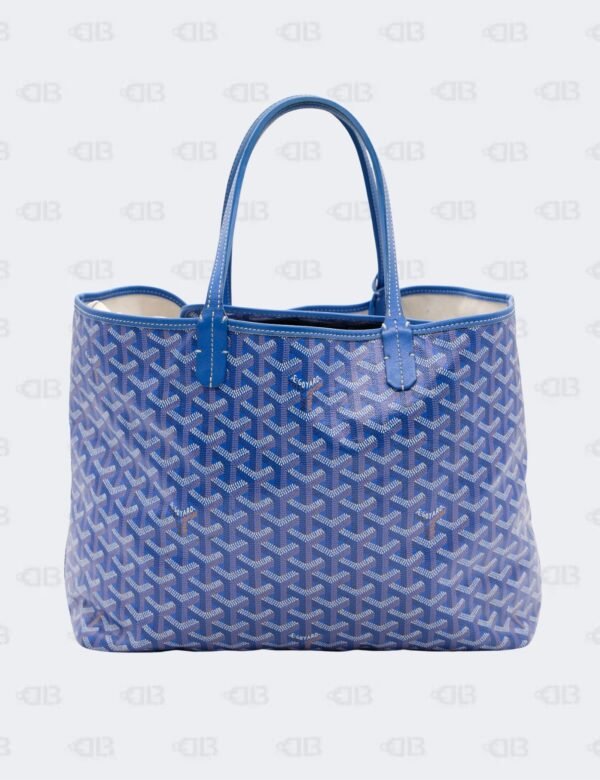 Goyard Blue Goyardine Coated Canvas with Leather Trim Saint Louis PM Tote Bag