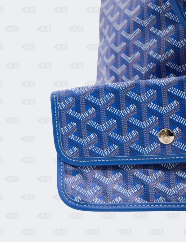 Goyard Blue Goyardine Coated Canvas with Leather Trim Saint Louis PM Tote Bag