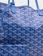 Goyard Blue Goyardine Coated Canvas with Leather Trim Saint Louis PM Tote Bag