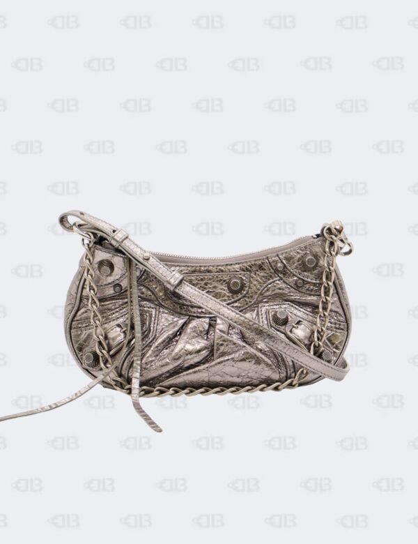 Balenciaga Mini Metallic Silver Le Cagole Shoulder Bag