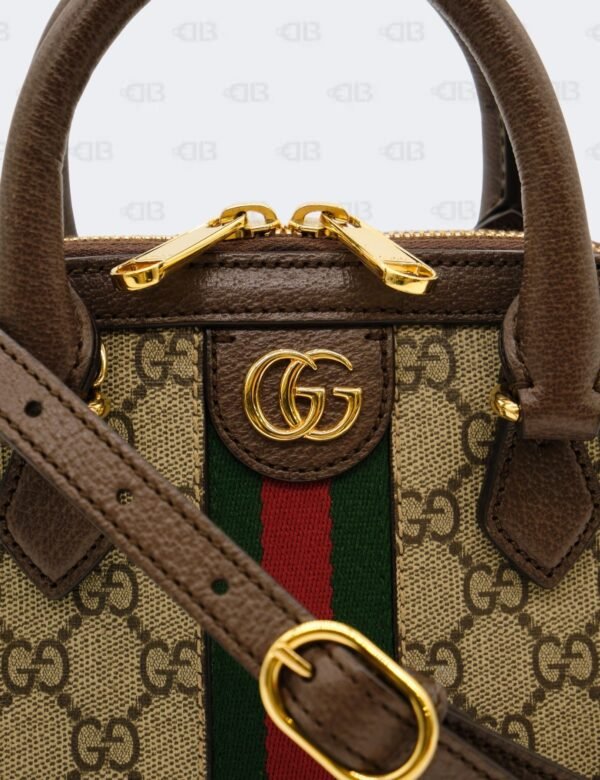Gucci Beige/Brown Mini Ophidia GG Supreme Canvas Top Handle Bag