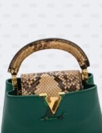 Louis Vuitton Emeraude Green Mini Capucines with Python Handle Bag