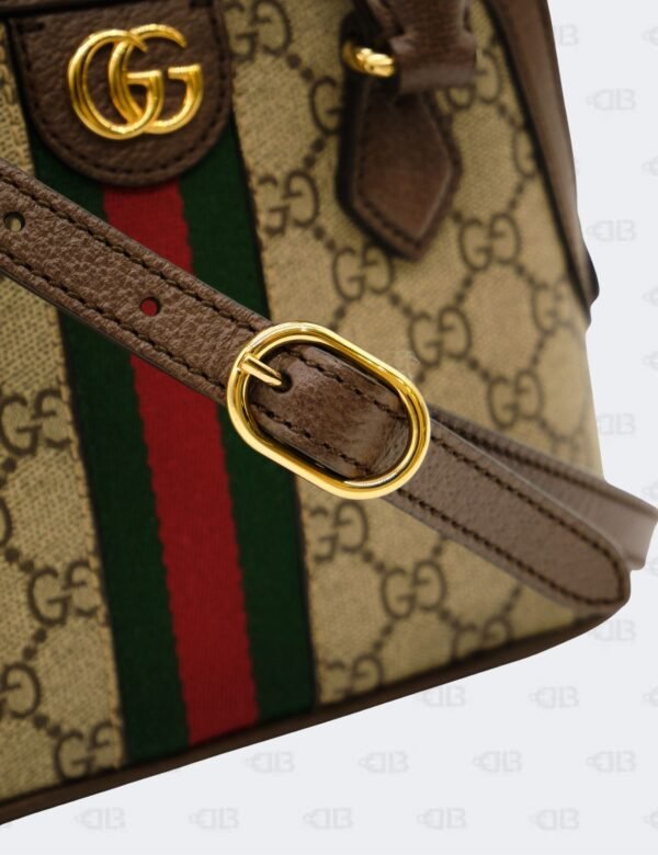 Gucci Beige/Brown Mini Ophidia GG Supreme Canvas Top Handle Bag