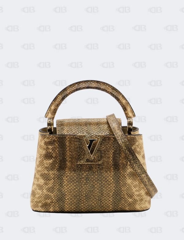 Louis Vuitton Metallic Gold Lizard Leather Mini Capucines Bag