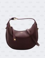 Celine Deep Burgundy Teen Lulu Grained Calfskin Leather Hobo Bag