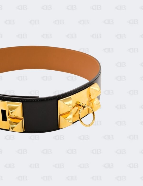 Hermes Noir Box Collier de Chien Belt Size 70