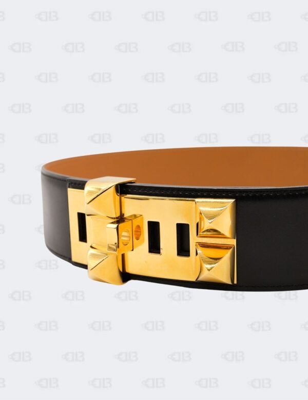 Hermes Noir Box Collier de Chien Belt Size 70
