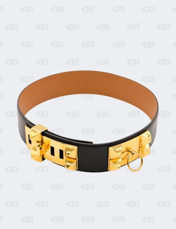 Hermes Noir Box Collier de Chien Belt Size 70