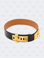 Hermes Noir Box Collier de Chien Belt Size 70
