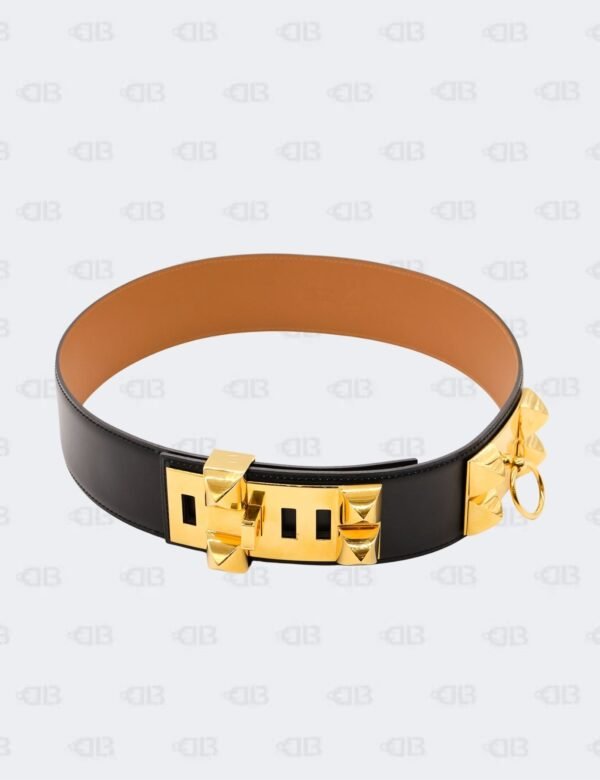 Hermes Noir Box Collier de Chien Belt Size 70