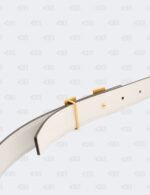 Hermes White/Etoupe Epsom and Swift H Buckle Reversible Belt Size 95