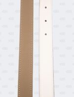 Hermes White/Etoupe Epsom and Swift H Buckle Reversible Belt Size 95