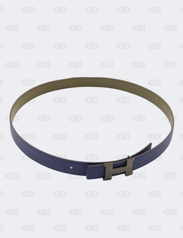 Hermes Saphir/Vert Olive Epsom and Swift H Buckle Reversible Belt Size 85