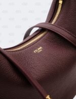 Celine Deep Burgundy Teen Lulu Grained Calfskin Leather Hobo Bag