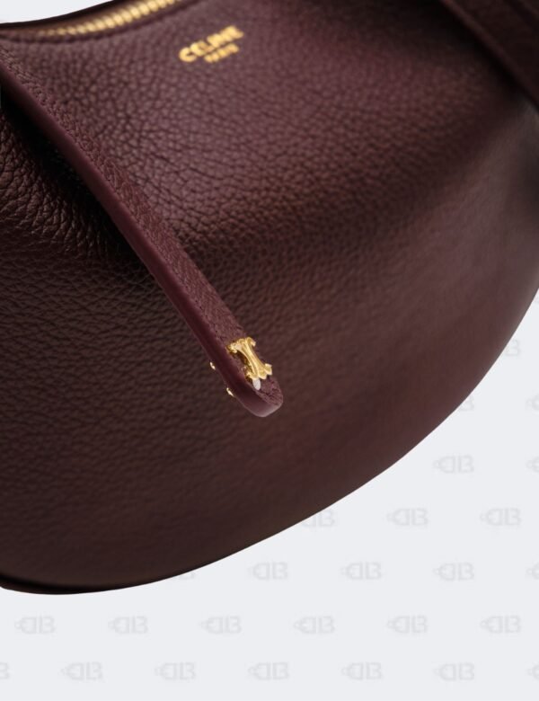 Celine Deep Burgundy Teen Lulu Grained Calfskin Leather Hobo Bag