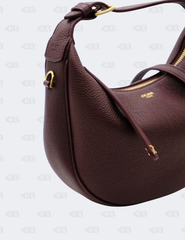Celine Deep Burgundy Teen Lulu Grained Calfskin Leather Hobo Bag
