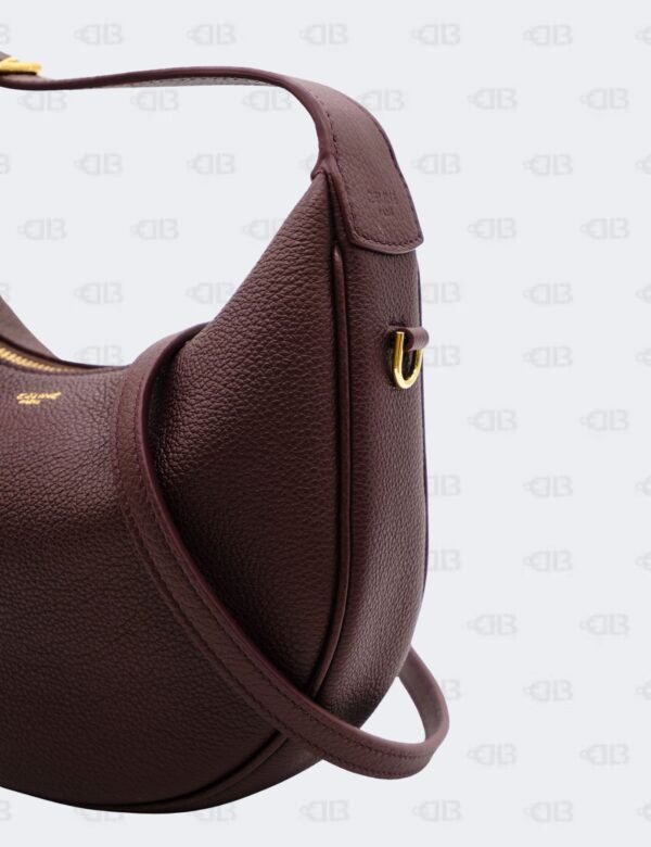 Celine Deep Burgundy Teen Lulu Grained Calfskin Leather Hobo Bag