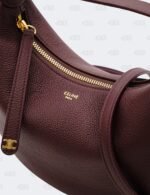 Celine Deep Burgundy Teen Lulu Grained Calfskin Leather Hobo Bag