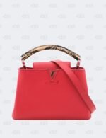 Louis Vuitton Red Taurillon Leather BB Capucines with Python Handle Bag