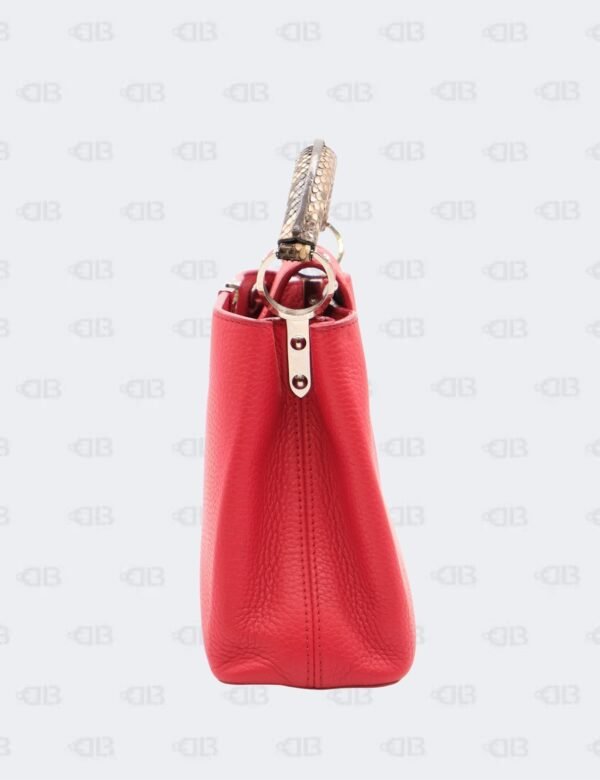Louis Vuitton Red Taurillon Leather BB Capucines with Python Handle Bag