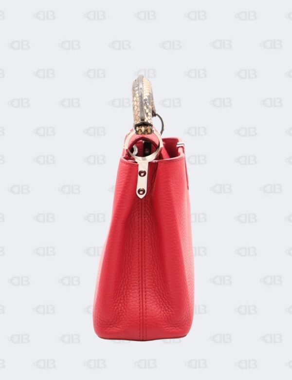 Louis Vuitton Red Taurillon Leather BB Capucines with Python Handle Bag
