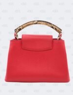 Louis Vuitton Red Taurillon Leather BB Capucines with Python Handle Bag