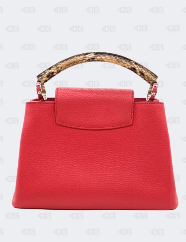 Louis Vuitton Red Taurillon Leather BB Capucines with Python Handle Bag