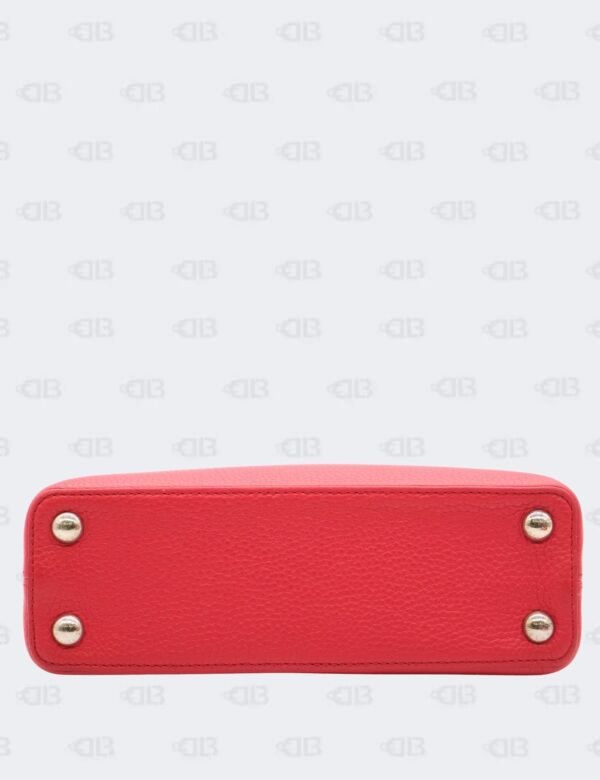 Louis Vuitton Red Taurillon Leather BB Capucines with Python Handle Bag