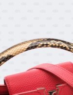Louis Vuitton Red Taurillon Leather BB Capucines with Python Handle Bag