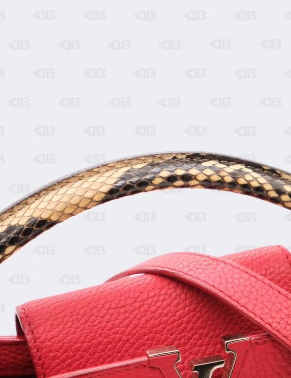 Louis Vuitton Red Taurillon Leather BB Capucines with Python Handle Bag