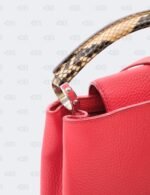Louis Vuitton Red Taurillon Leather BB Capucines with Python Handle Bag