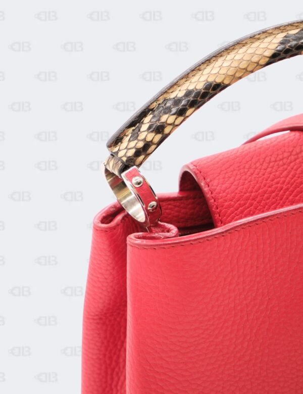 Louis Vuitton Red Taurillon Leather BB Capucines with Python Handle Bag