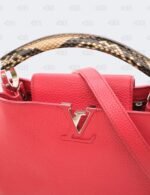 Louis Vuitton Red Taurillon Leather BB Capucines with Python Handle Bag