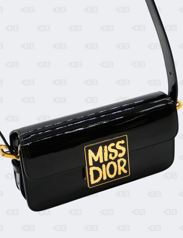 Christian Dior Black Patent Miss Dior Flap Bag